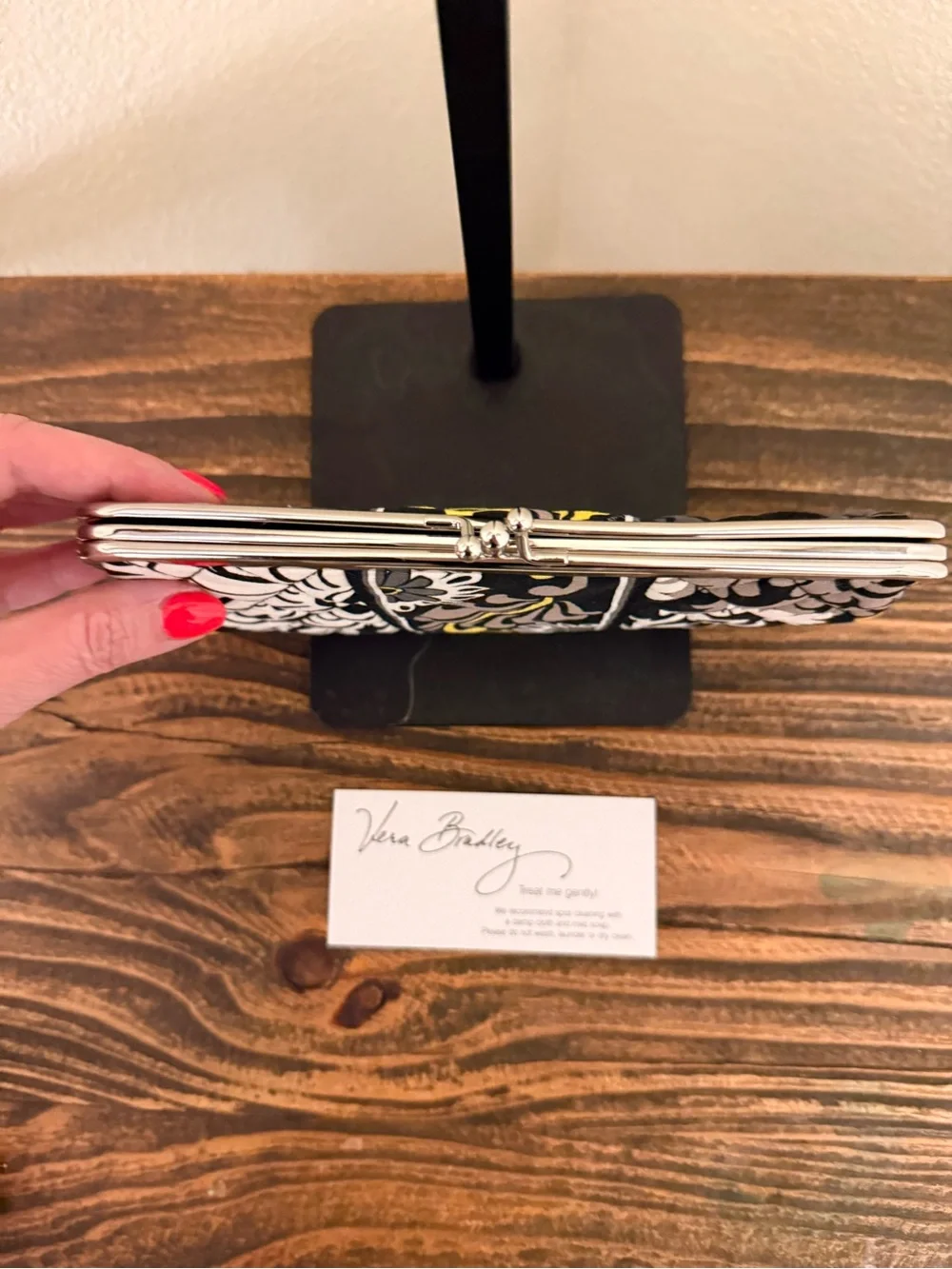 Vera Bradley Retired Baroque Kiss Lock Wallet | Like New | Care Card Included